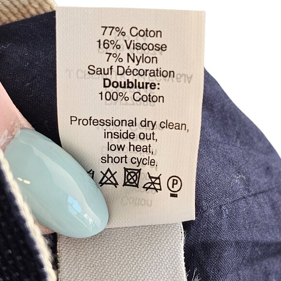 J. Crew NWT Striped Blue and Beige Floral Neckline Sz 6 - Picture 11 of 12